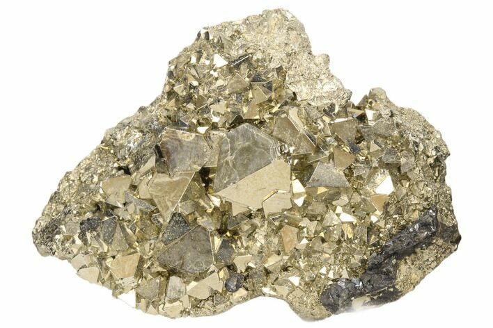 Octahedral Pyrite Crystal Cluster - Peru #126597